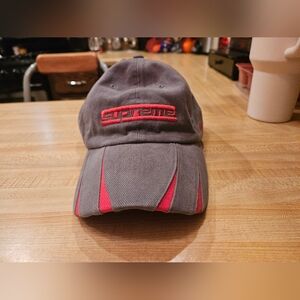 Supreme Gray and Red Cap
